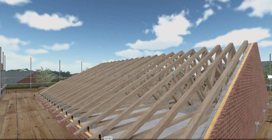 Introduction to fitting W‑truss rafters and installing an external door